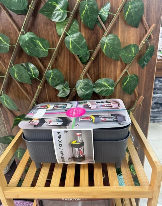 T. 2 Katlı Düzenleyici Beyaz Siyah 29.5 x18 x 41.5 CM