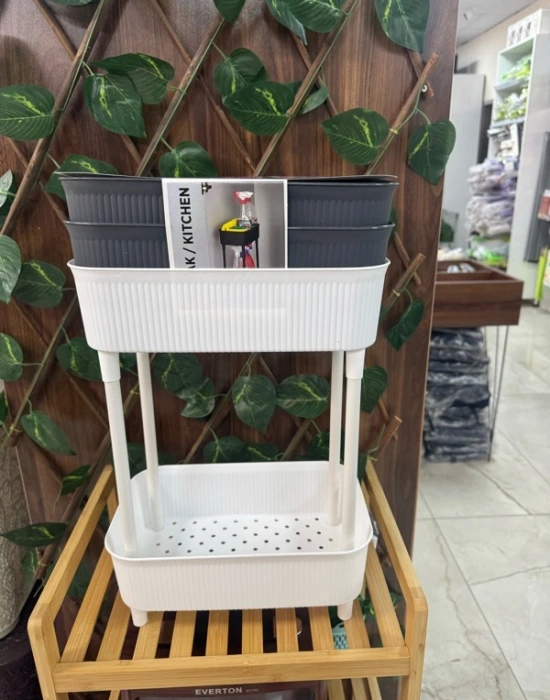 T. 2 Katlı Düzenleyici Beyaz Siyah 29.5 x18 x 41.5 CM