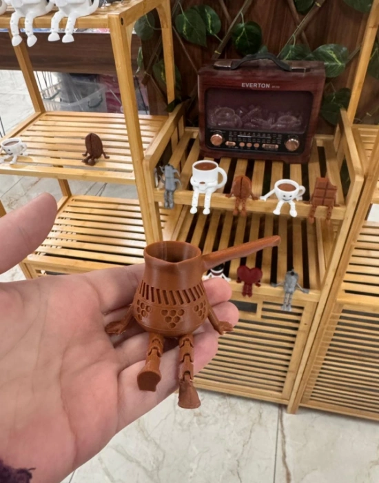 Cezve Sevimli Mini Kahve Köşesi Obje Biblo