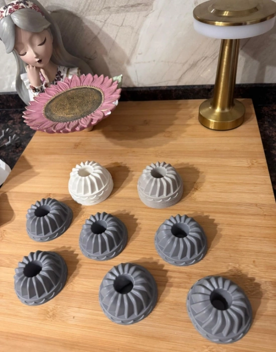 BRNS Mini Silikon Kek Kalıbı 6Lı Delikli Oluklu