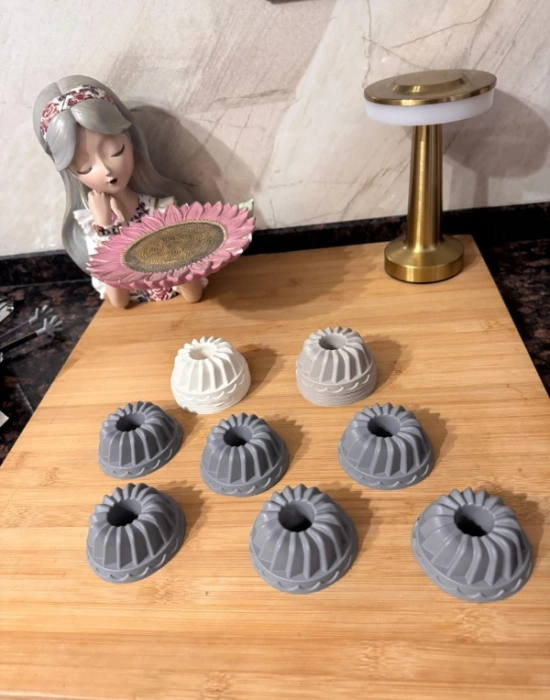 BRNS Mini Silikon Kek Kalıbı 6Lı Delikli Oluklu