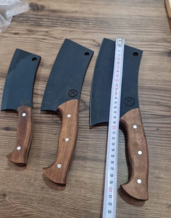 Büyük Boy El Yapımı Dövme Karbon Çelik Satır