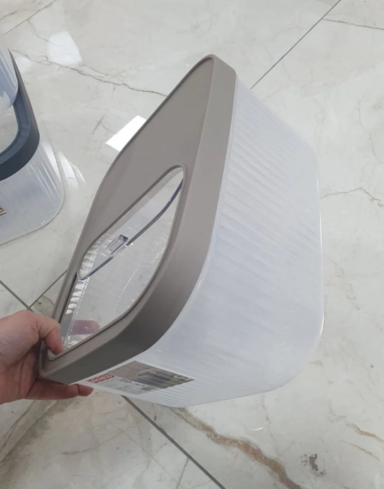 12 Litre Çizgili Sürgülü Saklama Kabı Erzak Kayar Kapaklı