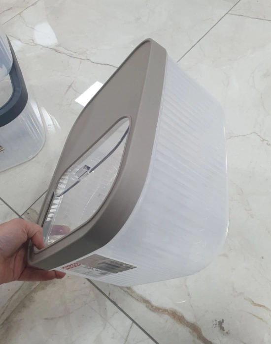 16 Litre Çizgili Sürgülü Saklama Kabı Erzak Kayar Kapaklı