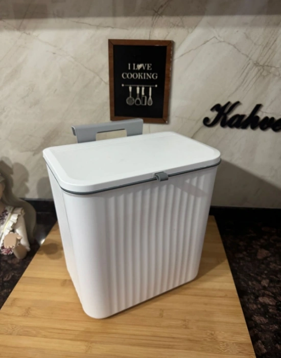 Askılı Çöp Kovası Çift Yönlü Beyaz BRNS