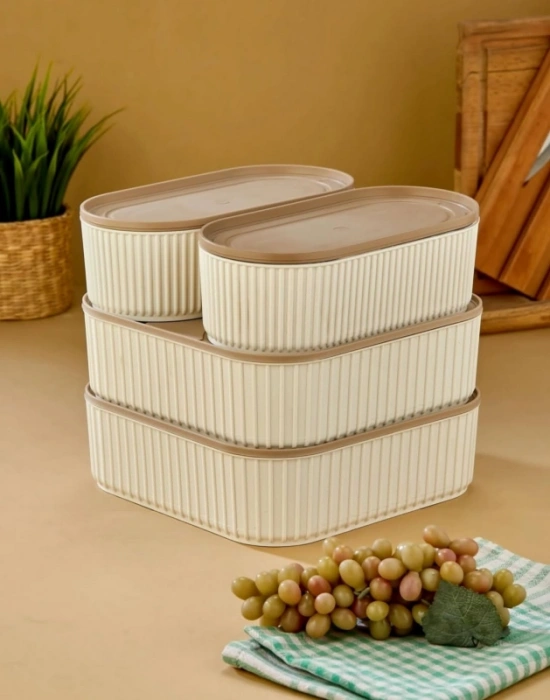 4Lü Multi Saklama Kabı 2 Kare 2 Oval Takım