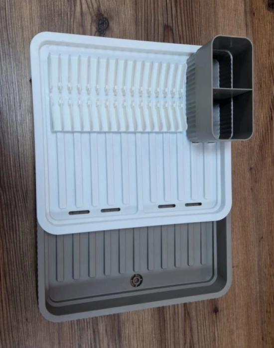 Brns Sürgülü Bulaşıklık Tabaklık Krem Bej