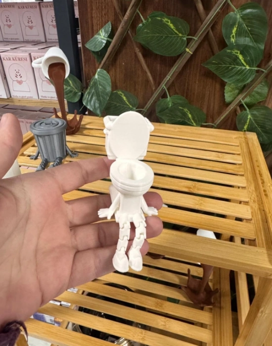 Klozet Model Sevimli Oturan Biblo Figürler Dekoratif Banyo Seti