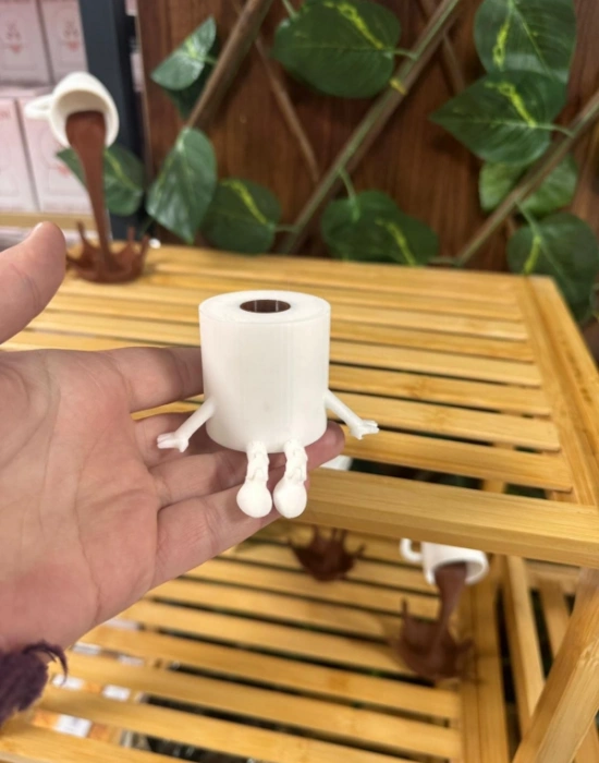 Tuvalet Kağıdı Biblo Sevimli Oturan Figürler Dekoratif Banyo Seti