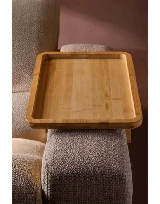 D. Bambu Koltuk Kenarı Tepsisi Ayaklı Dikdörtgen 23 x 33 cm