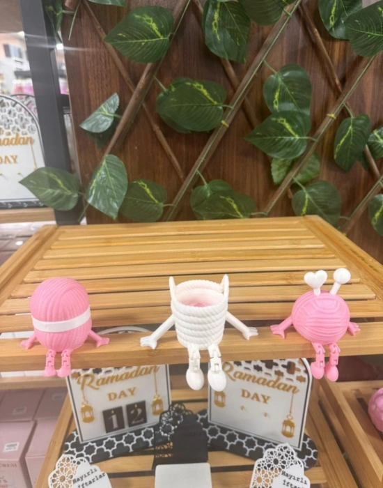 Örgü Kovası Yumak Sevimli Mini Kahve Ev Köşesi Obje Biblo