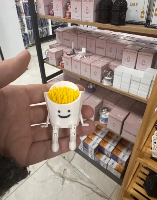 Patates Kızartması Sevimli Mini Kahve Mutfak Köşesi Obje Biblo