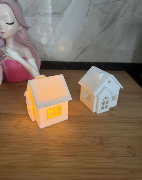 Km Group Ev Model Işıklı Mumluk 9 x 7 Cm