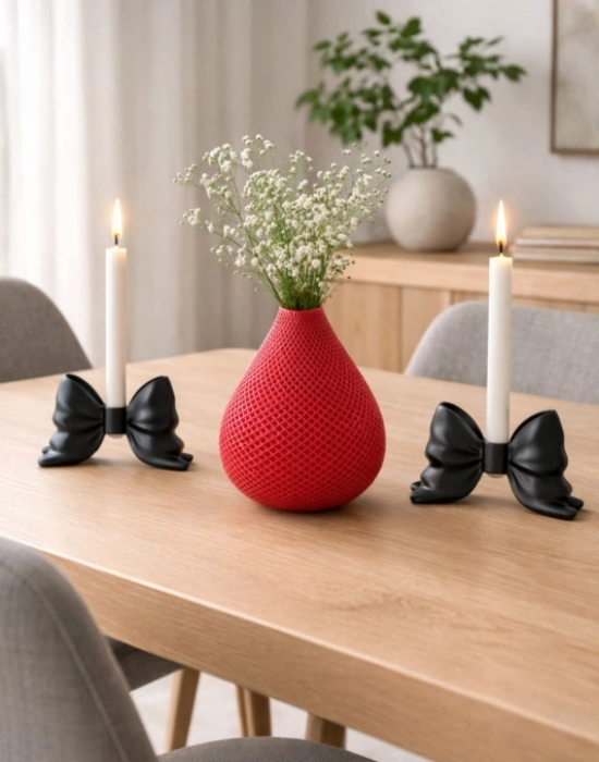 Km Group Fiyonklu Mum Tutucu Dekoratif Şamdan Mumluk 8 x 16 Cm