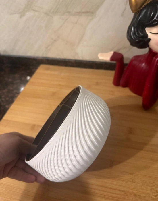 Km Group İki Bölmeli Kahverengi Beyaz Çerez Kuruyemiş Tabağı 16,50 x 8 Cm