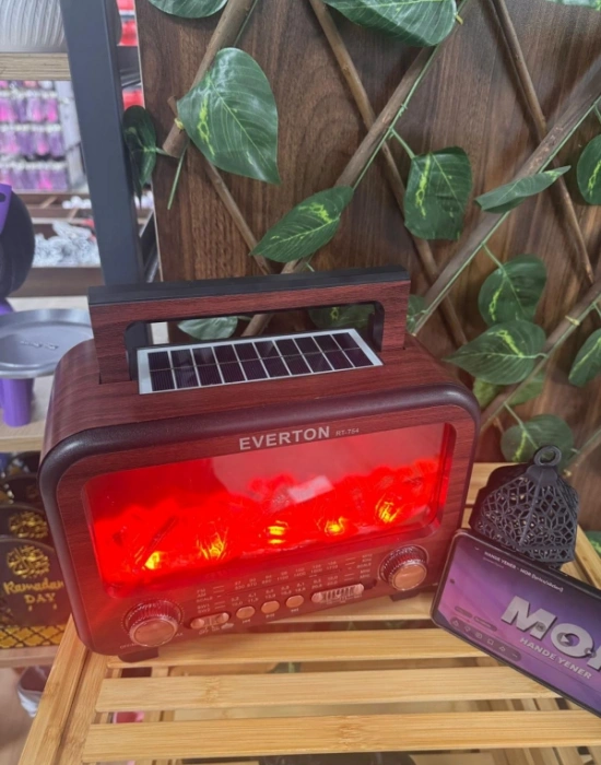 Şömine Görünümlü Nostaljik Radio Güneş Panelli