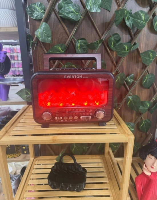 Şömine Görünümlü Nostaljik Radio Güneş Panelli