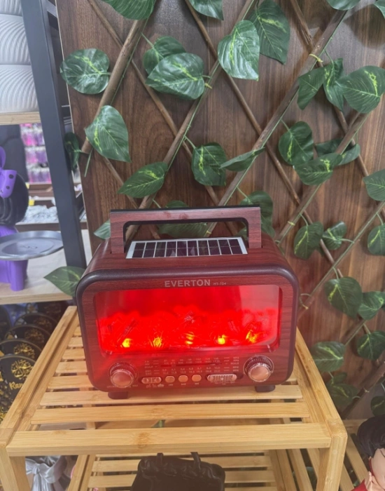 Şömine Görünümlü Nostaljik Radio Güneş Panelli