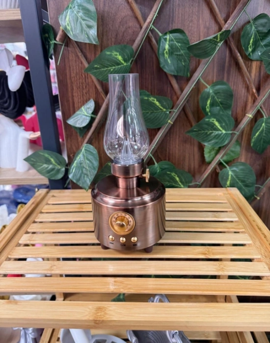 Nostaljik Gaz Lambalı Görünümlü Klasik Retro Ses Bombası Radio