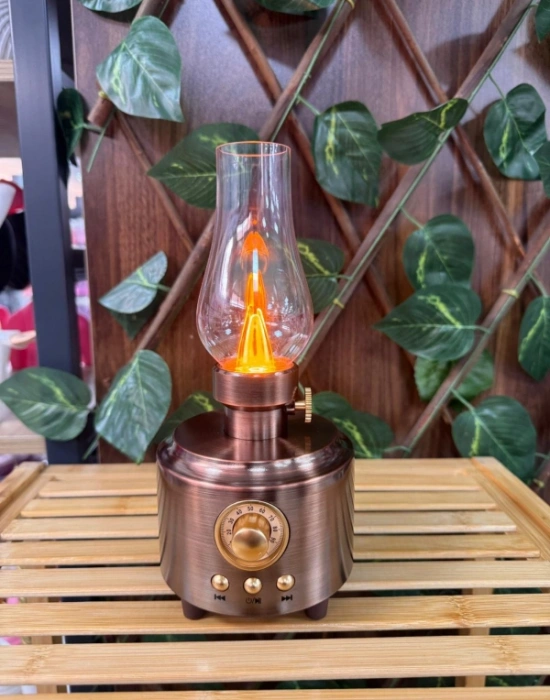 Nostaljik Gaz Lambalı Görünümlü Klasik Retro Ses Bombası Radio