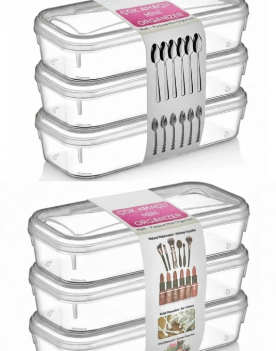 T. 3Lü Çay Kaşık Organizer Çok Amaçlı Organizer Çay Kaşık Kutusu