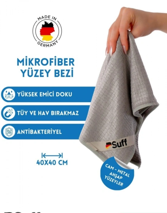 Suff Lotus Nilüfer Mikrofiber Yüzey Temizlik Bezi Damalı Küçük 40 x 40 cm