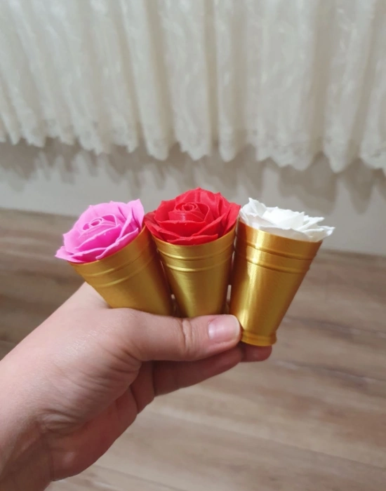 Km Group Kovalı Gül Kahve Yani Obje Biblo Renkli 7 Cm