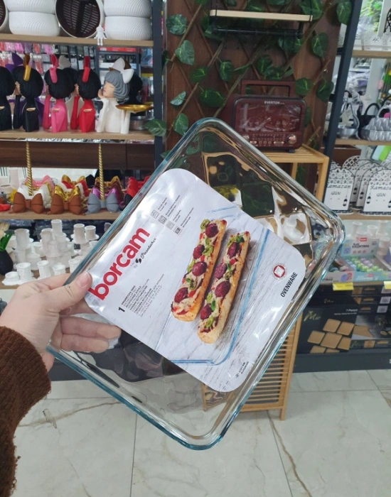 Paşabahçe İnce Sunum Borcam Tepsisi 1025 CC EBAT 33.4 x 24.4 x 2 cm