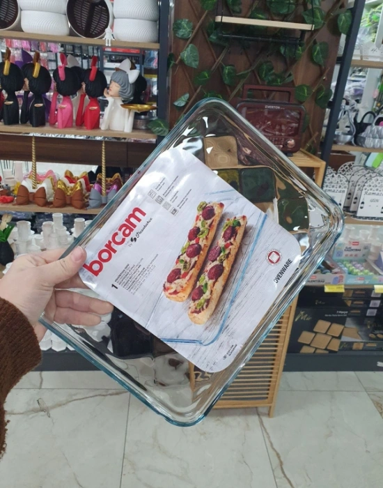 Paşabahçe İnce Sunum Borcam Tepsisi 1025 CC EBAT 33.4 x 24.4 x 2 cm