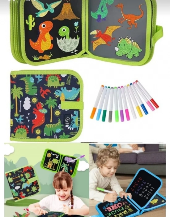 Silinebilir  Doodle Çizim Defteri Tablet 6 Adet Kalem ve 2 Adet Silme Mendil Hediye