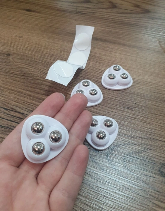 B. 4Lü  Tekerlek Bilyeli Eşya Kaydırma Aparatı Yapışkanlı mx 10kg Tasıma Kapasiteli