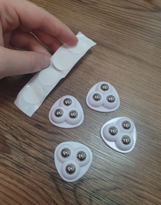 B. 4Lü  Tekerlek Bilyeli Eşya Kaydırma Aparatı Yapışkanlı mx 10kg Tasıma Kapasiteli