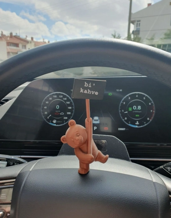 Km Group Ayı Model Bi Kahve Yazılı Kahve Köşesi Biblo Obje ( 1 Adet )