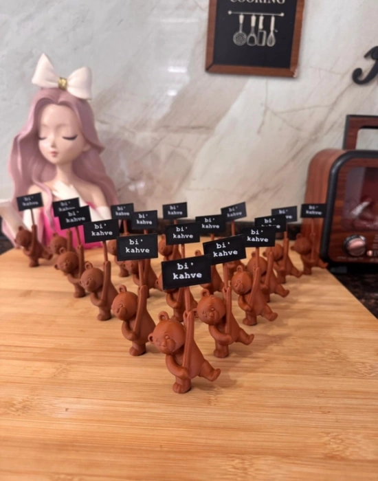 Km Group Ayı Model Bi Kahve Yazılı Kahve Köşesi Biblo Obje ( 1 Adet )