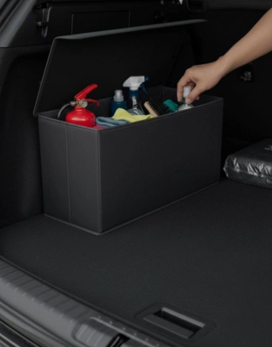 P. Araba Bagaj Çantası Oto Bagaj Organizer Kapaklı Cırtlı Düzenleyici 50 x 25 x 15 CM