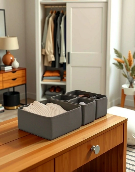 P. 4Lü Antrasit Çekmece İçi Organizer Kutu Düzenleyici Sepet Seti