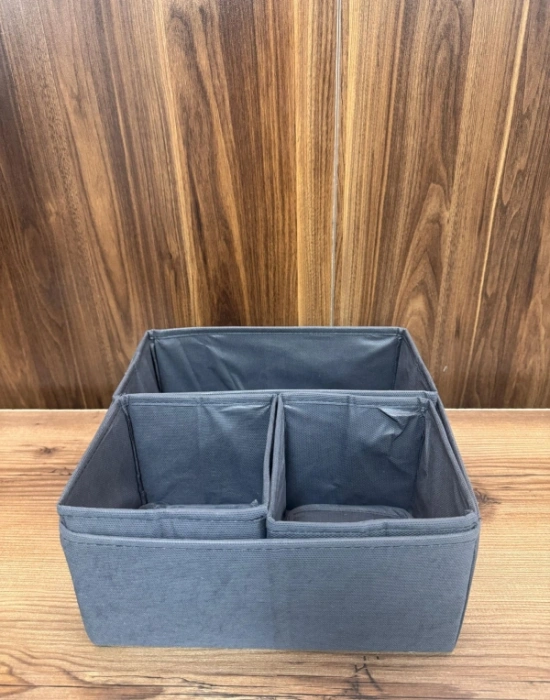 P. 4Lü Antrasit Çekmece İçi Organizer Kutu Düzenleyici Sepet Seti