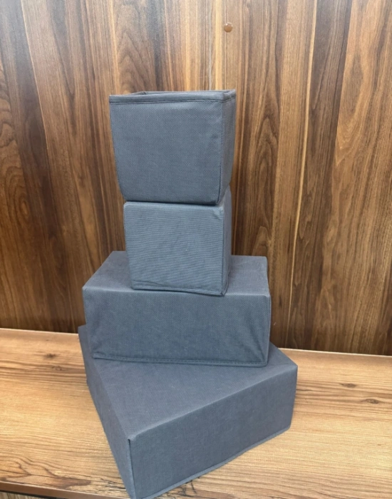 P. 4Lü Antrasit Çekmece İçi Organizer Kutu Düzenleyici Sepet Seti