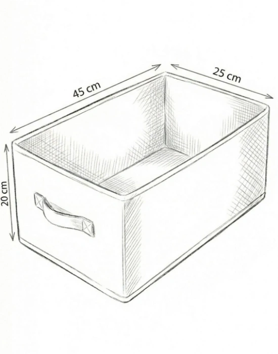 P. SİYAH Tela Dolap İçi Düzenleyici Kutu Organızer ( 1 ADET) 45x25x20 CM