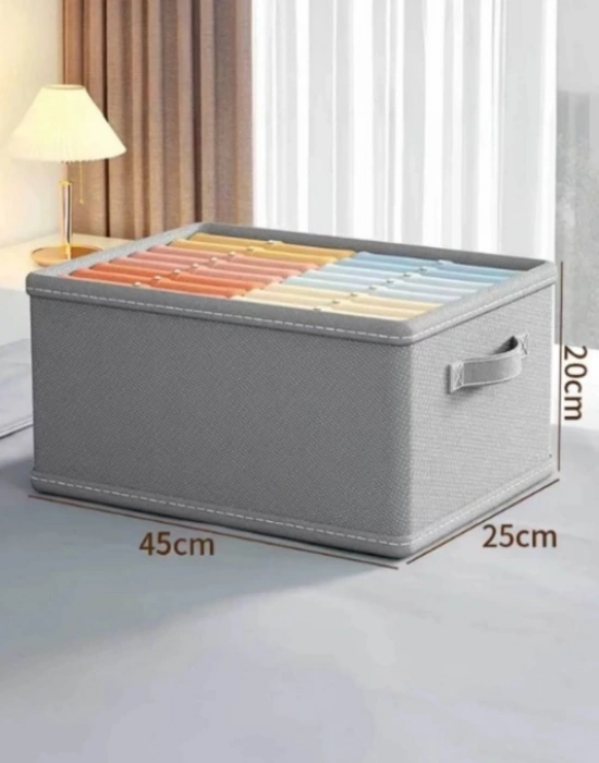 P. Açık Gri Tela Dolap İçi Düzenleyici Kutu Organızer ( 1 ADET) 45x25x20 CM