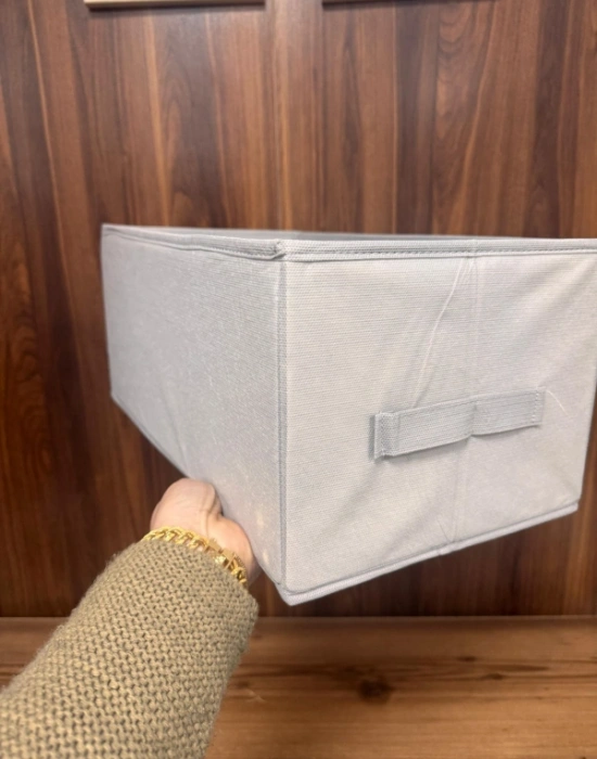 P. Açık Gri Tela Dolap İçi Düzenleyici Kutu Organızer ( 1 ADET) 45x25x20 CM