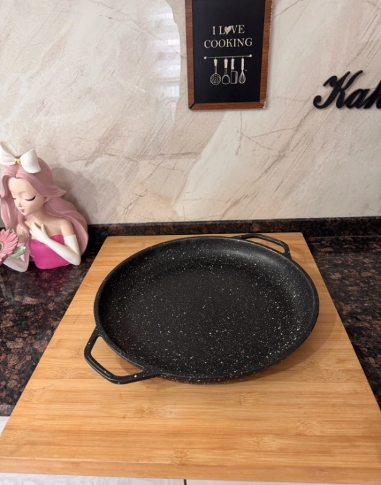 Chefiora Marka Döküm Büyük Boy Saç Kavurma Tavası 36 x 6 Cm