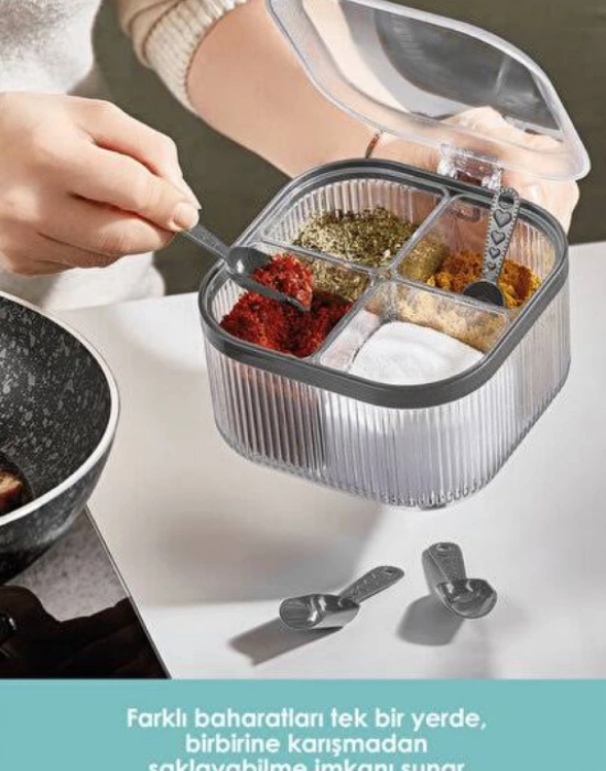 LV. 4 Bölmeli Kulplu Baharatlık Veya Takı Organizer Herborn Spice Organizer LV295