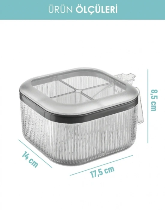 LV. 4 Bölmeli Kulplu Baharatlık Veya Takı Organizer Herborn Spice Organizer LV295