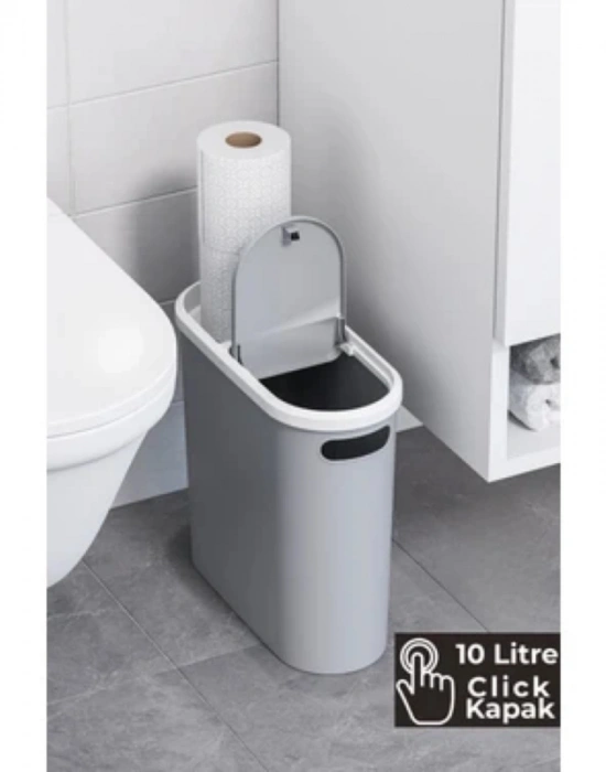 LV. Gri Kups Çöp Kovası 10 Litre Klipsli LV325