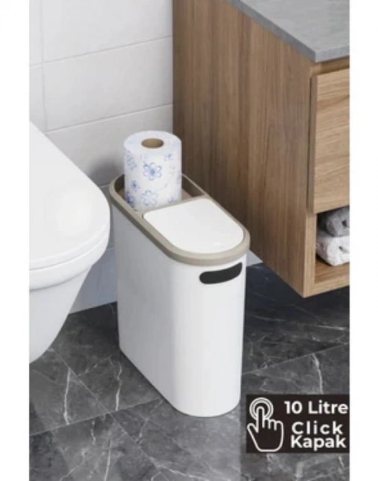 LV. Beyaz Kups Çöp Kovası 10 Litre Klipsli LV325