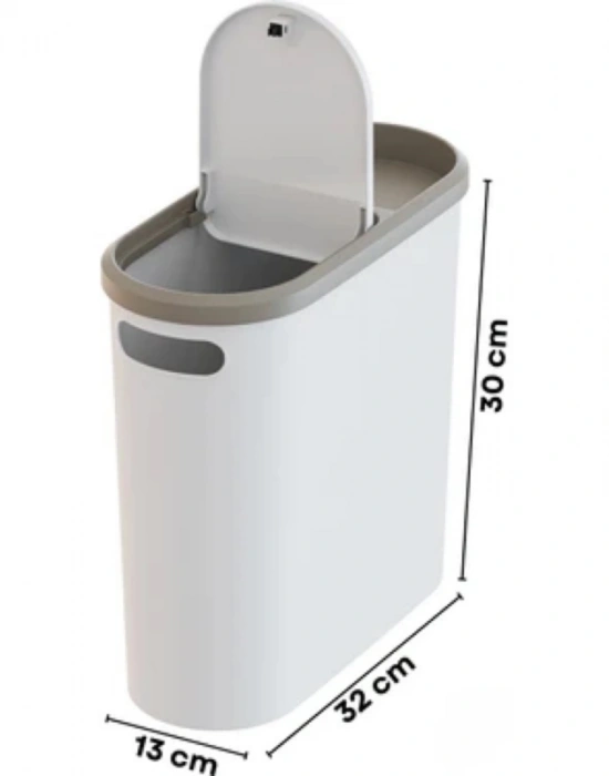 LV. Beyaz Kups Çöp Kovası 10 Litre Klipsli LV325