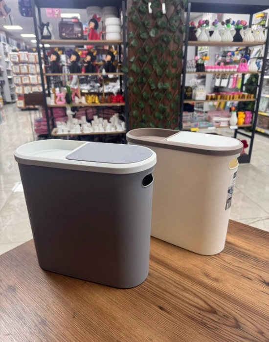 LV. Beyaz Kups Çöp Kovası 10 Litre Klipsli LV325