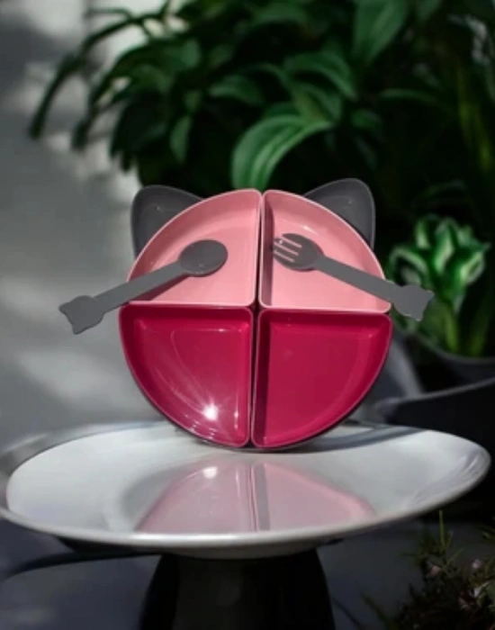 LV. KİTTY Kız Model 4 Bölmeli Mama Seti 7 Parça