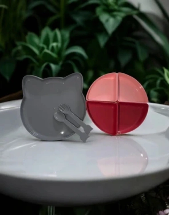 LV. KİTTY Kız Model 4 Bölmeli Mama Seti 7 Parça